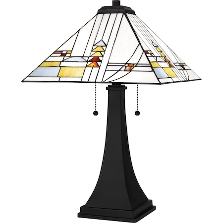 Quoizel Tiffany Table Lamp Tiffany 2 Lights Matte Black TF16146MBK